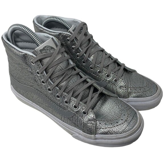 Vans Shoes - Vans SK8-Hi Top Shoes 721277 Shiny Silver White Gray 4.5 Mens or Womens 6